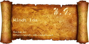 Windt Ida névjegykártya