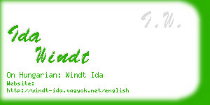 ida windt business card
